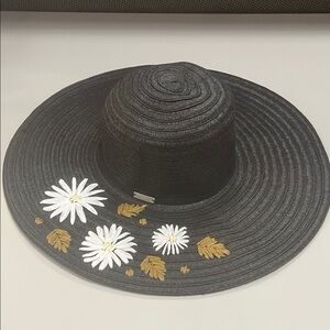 Coal Chic Black NWT Women's Hat with Floral Accents